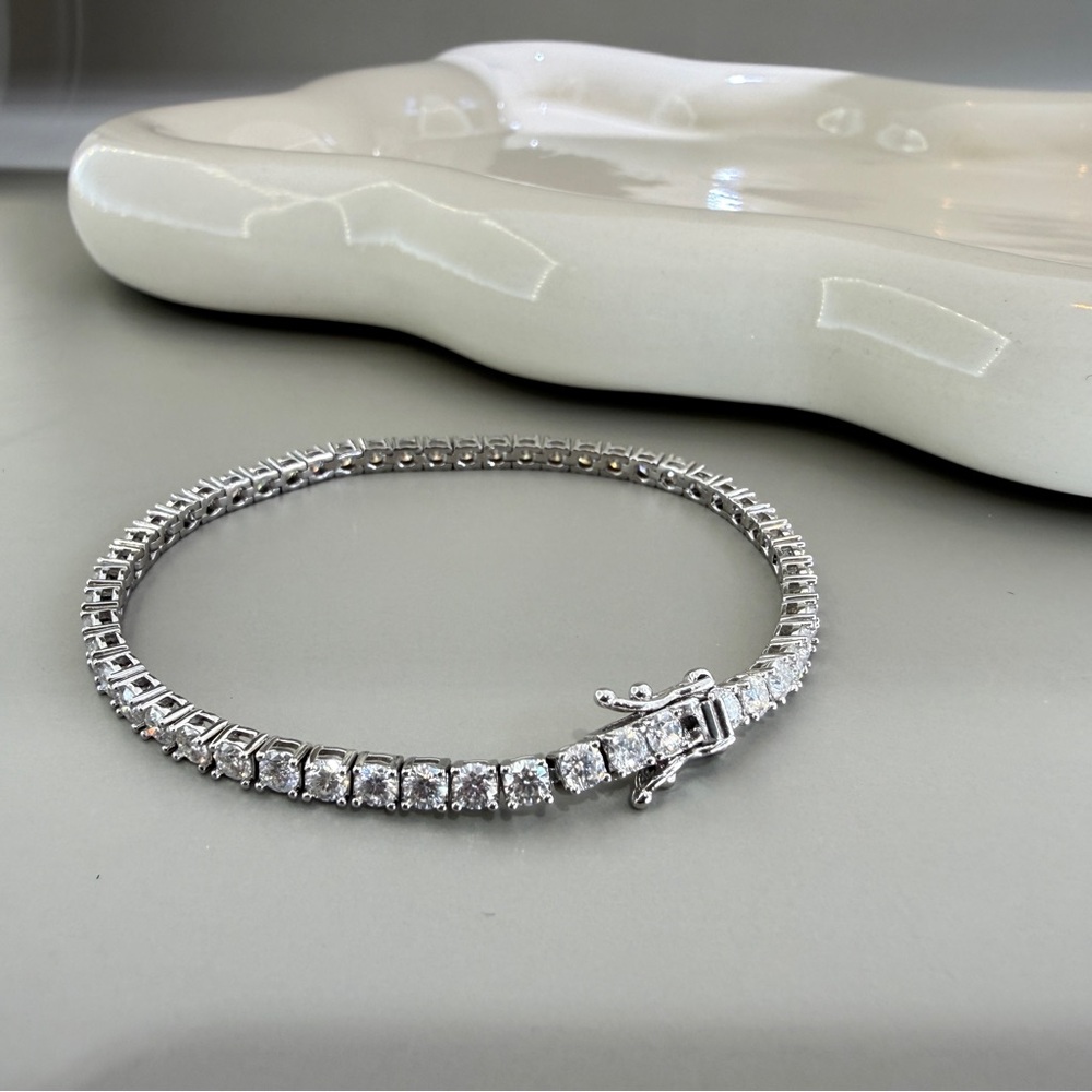 Elegant Silver Tennis Bracelet